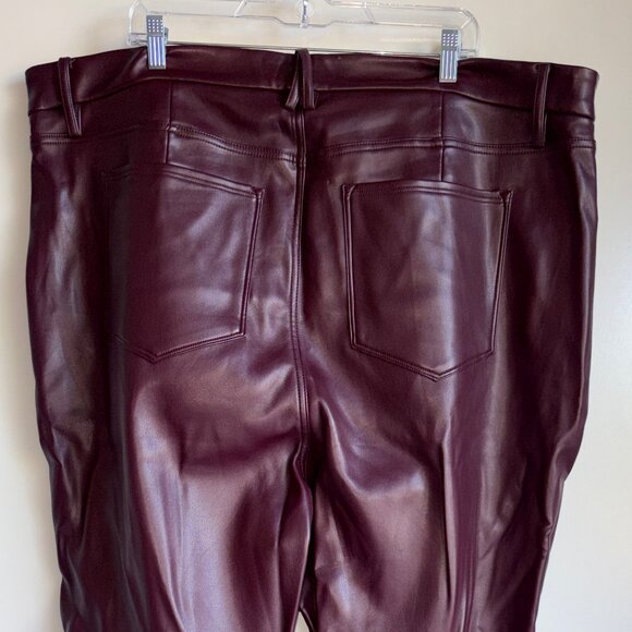 Good American Faux Leather Pants Plus Size 26 Burgundy Wine - Picture 6 of 13